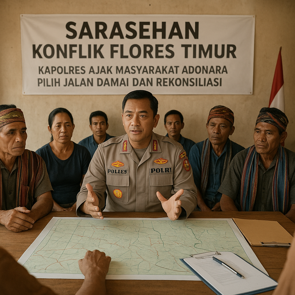 Sarasehan Konflik Flores Timur: Kapolres Ajak Masyarakat Adonara Pilih Jalan Damai dan Rekonsiliasi