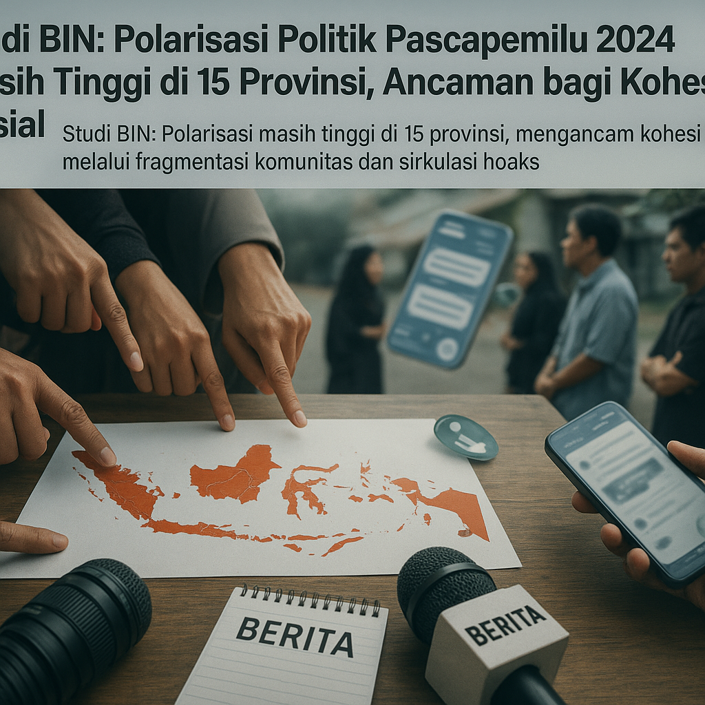 Studi BIN: Polarisasi Politik Pascapemilu 2024 Masih Tinggi di 15 Provinsi, Ancaman bagi Kohesi Sosial
