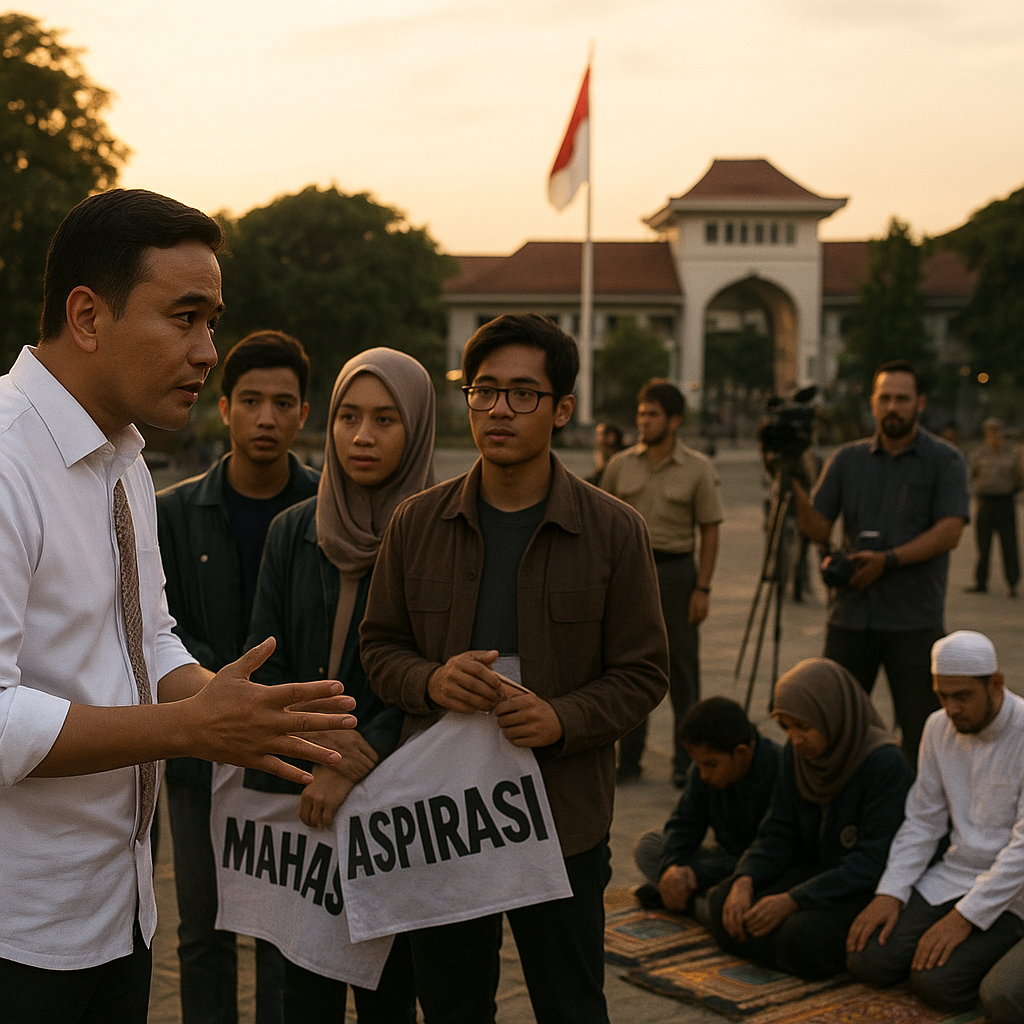 Gibran Temui Langsung Mahasiswa Pendemo, Dialog hingga Salat Magrib Berjamaah