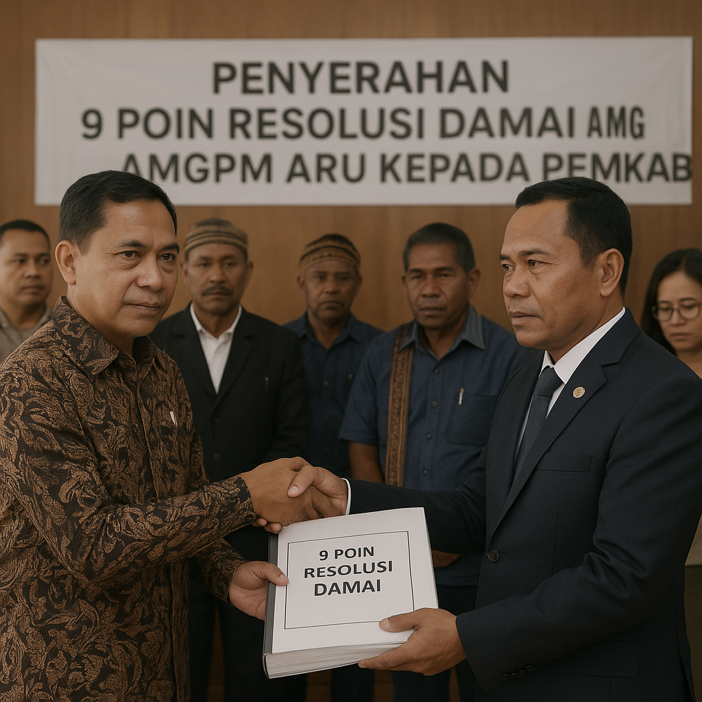 9 Poin Resolusi Damai AMGPM Aru Diserahkan ke Pemkab untuk Akhiri Konflik Antar Desa