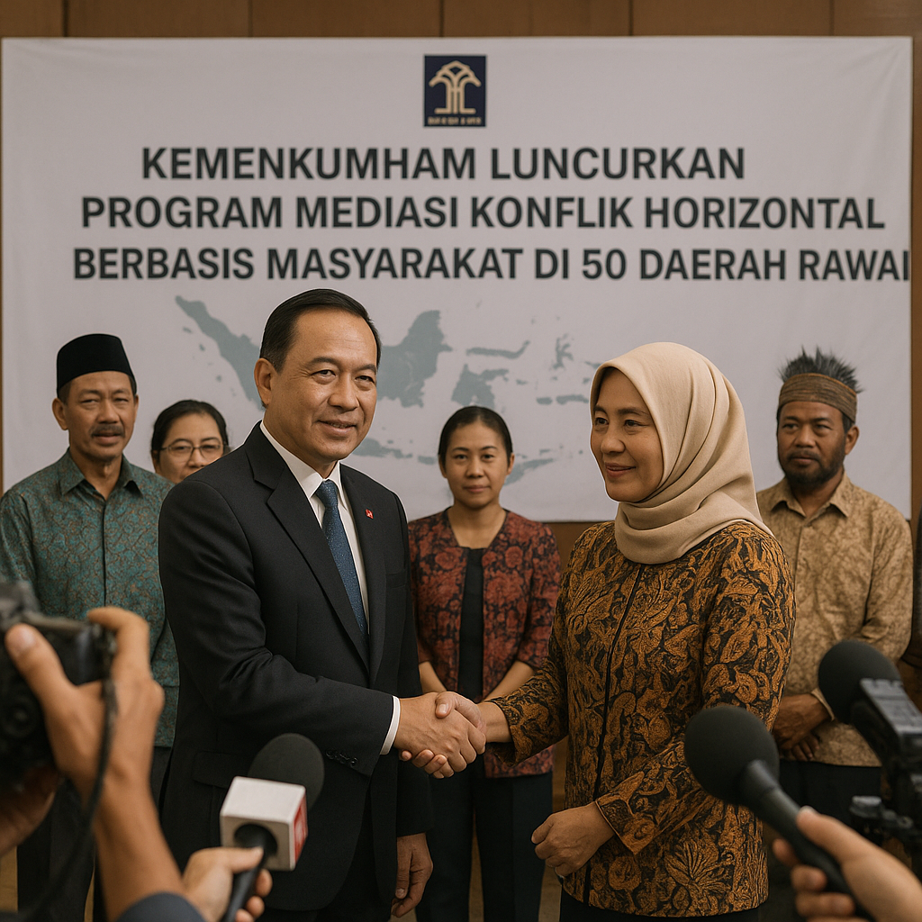Kemenkumham Luncurkan Program Mediasi Konflik Horizontal Berbasis Masyarakat di 50 Daerah Rawan