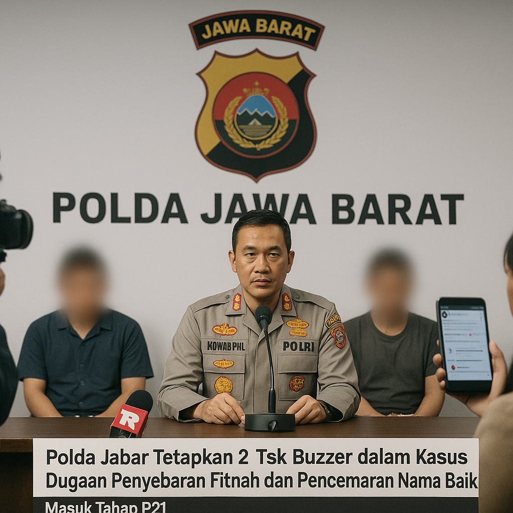 Polda Jabar Tetapkan 2 Tsk Buzzer dalam kasus dugaan Penyebaran Fitnah dan Pencemaran Nama Baik Pengusaha Produk Kecantikan, Masuk Tahap P21