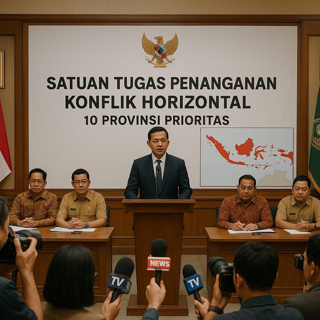 Mendagri Dorong Pemda Bentuk Satuan Tugas Penanganan Konflik Horizontal di 10 Provinsi Prioritas