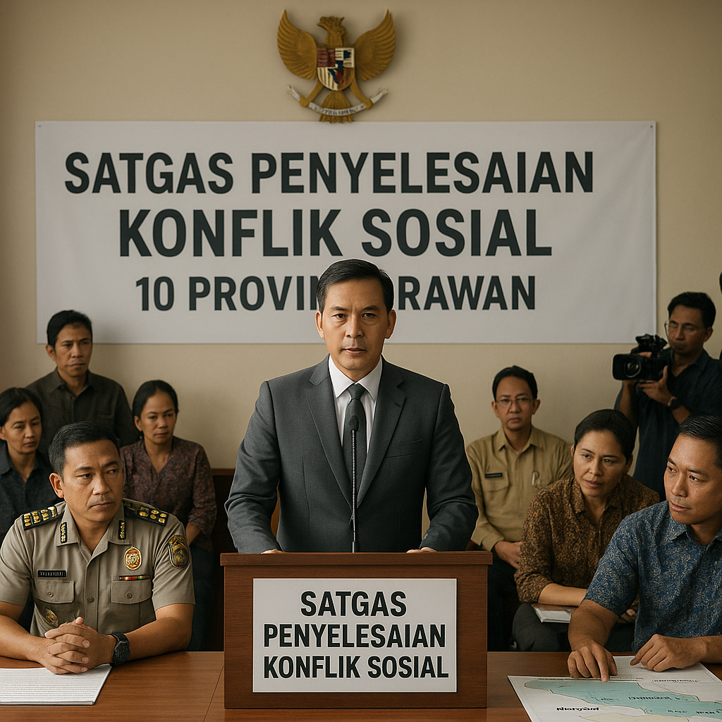 Pemerintah Bentuk Satgas Penyelesaian Konflik Sosial di 10 Provinsi Rawan