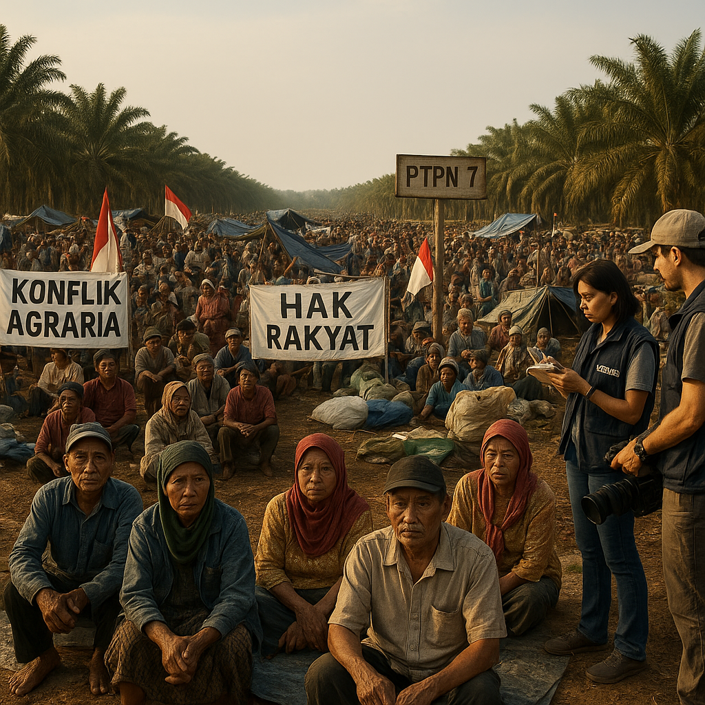 Konflik Agraria Memanas: Ratusan Warga Bertahan di Kebun Sawit PTPN 7 Lampung