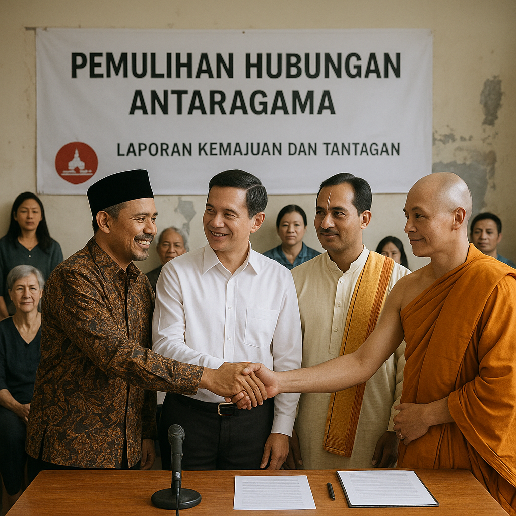 Inisiatif Pemulihan Hubungan Antaragama Pasca-Kerusuhan di Kota A: Laporan Kemajuan dan Tantangan