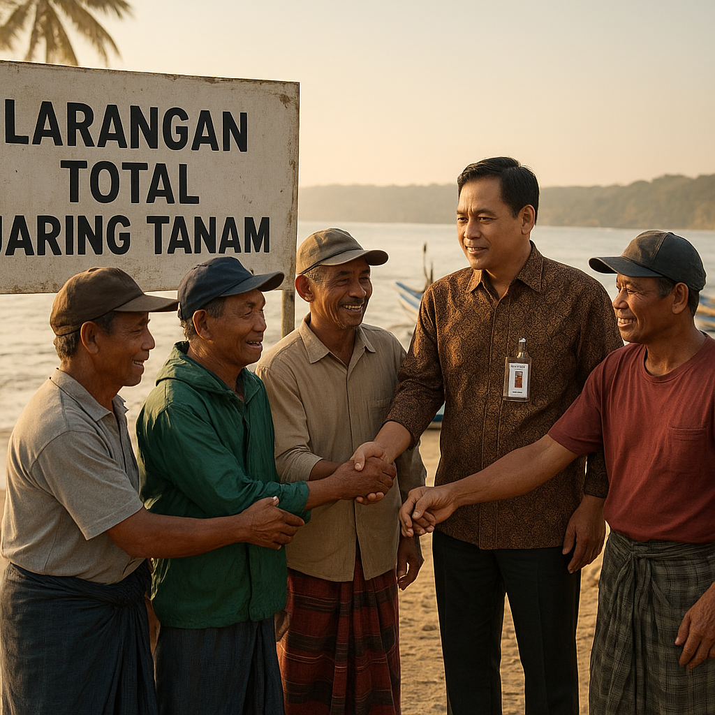 Konflik Nelayan Ujunggenteng Berakhir Damai, Anggota DPRD Sukabumi Dukung Larangan Total Jaring Tanam