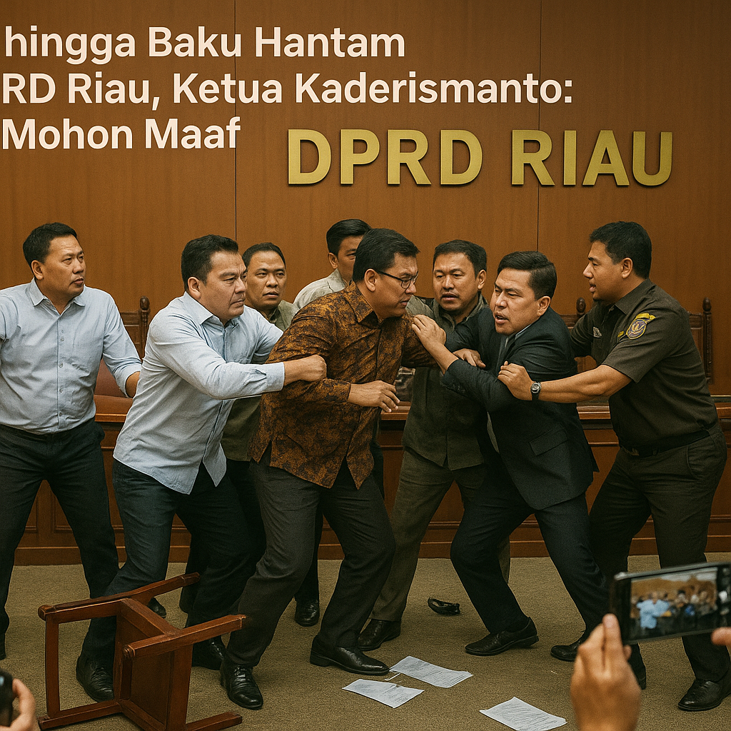 Ricuh hingga Baku Hantam di DPRD Riau, Ketua Kaderismanto: Kami Mohon Maaf