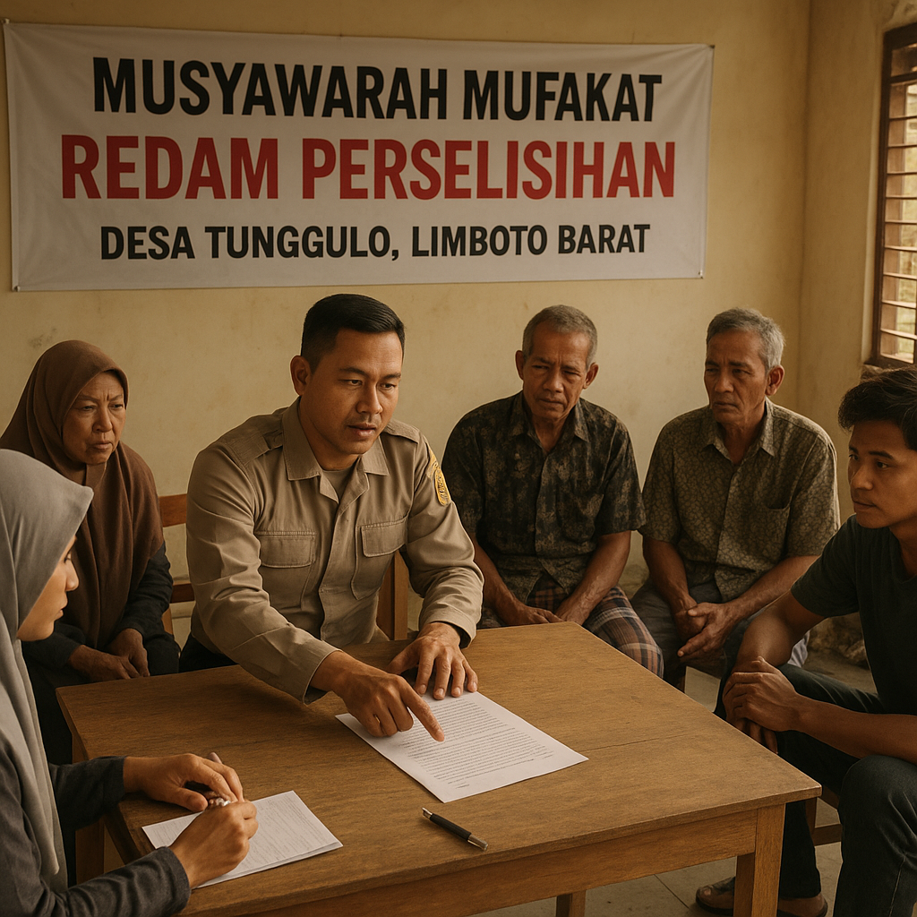 Musyawarah Mufakat Redam Perselisihan Warga Desa Tunggulo Limboto Barat