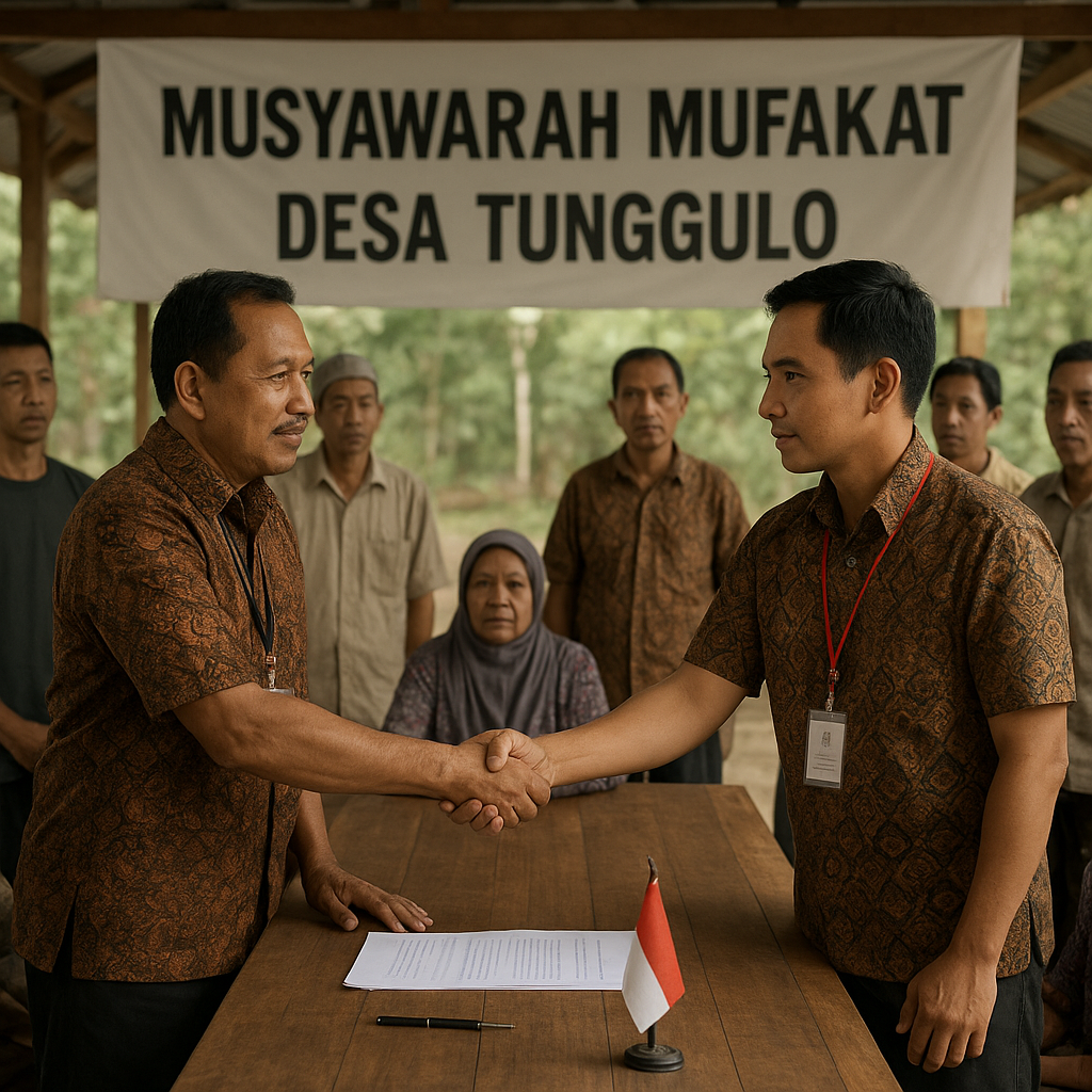Musyawarah Mufakat Redam Perselisihan Warga Desa Tunggulo yang Dipicu Pembakaran Sampah