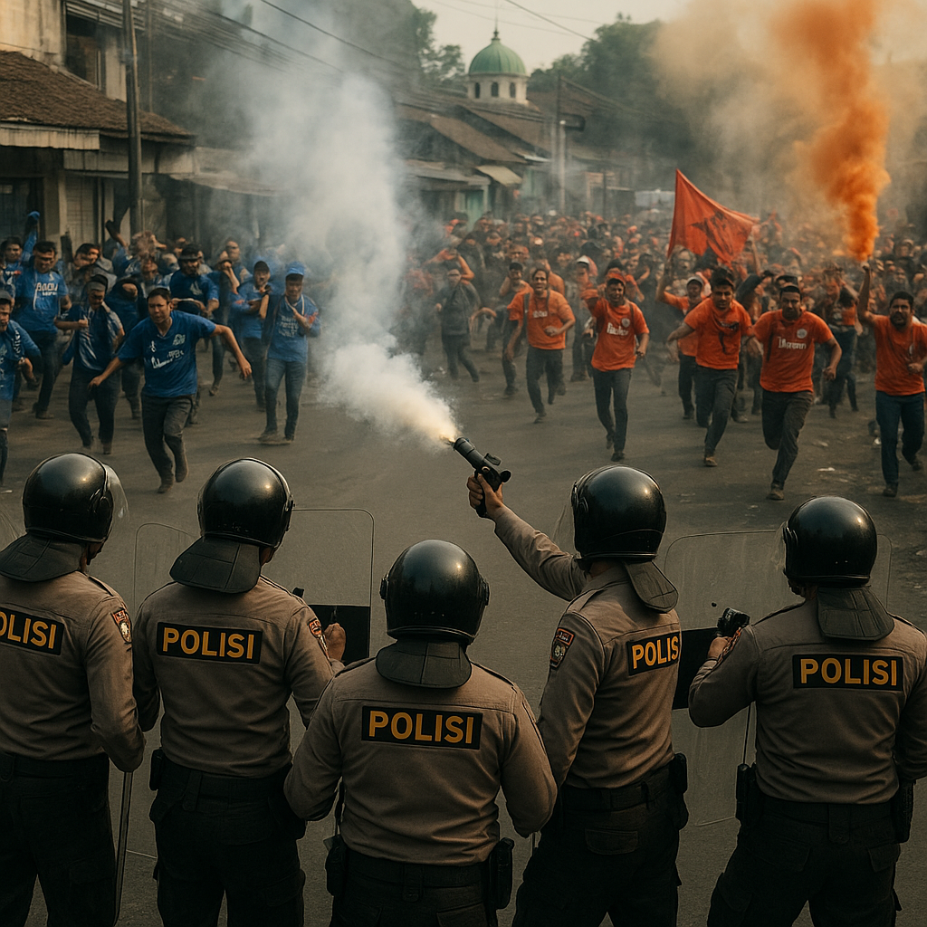 Polisi Bubarkan Gesekan Suporter Persib dan Persija di Sukabumi