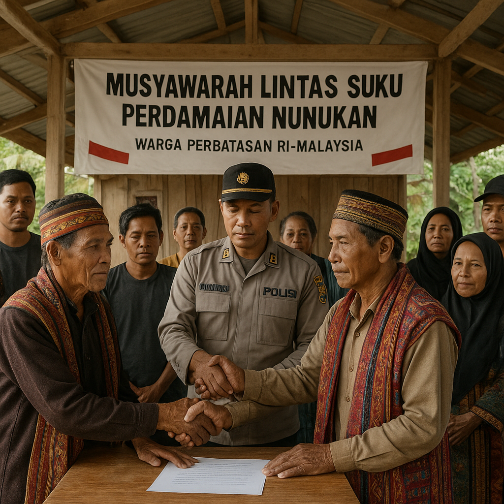 Warga Perbatasan RI-Malaysia di Nunukan Sepakat Damai Lewat Musyawarah Lintas Suku