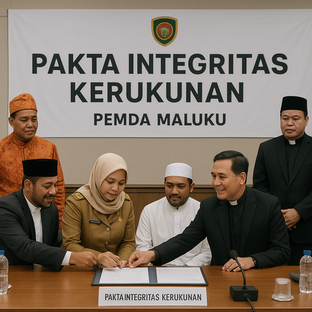 Pemda Maluku dan Tokoh Agama Teken Pakta Integritas untuk Jaga Kerukunan Jelang Pilkada