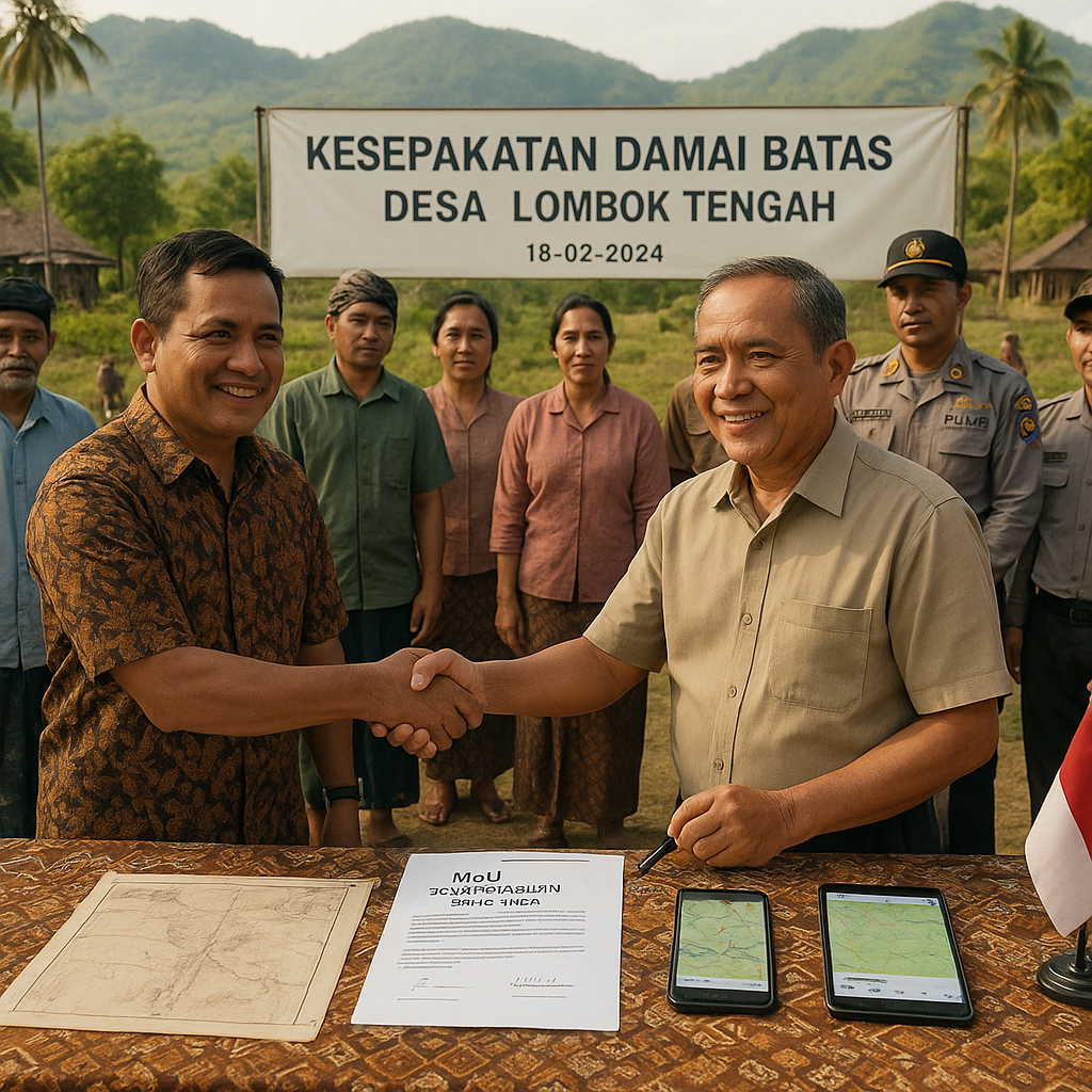 Konflik Batas Desa di Lombok Tengah Berakhir Damai Setelah Aparat Turun Tangan