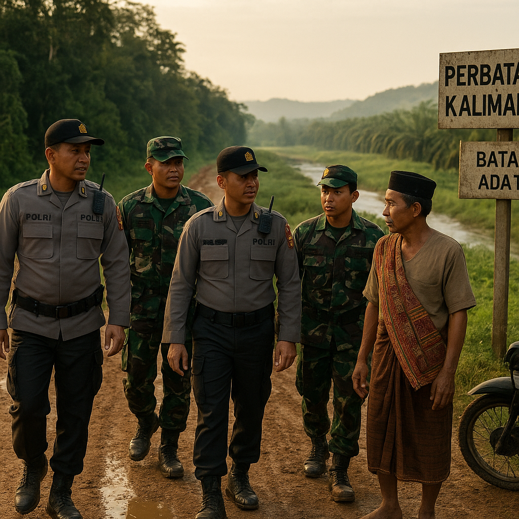 Polri dan TNI Gelar Patroli Gabungan di Perbatasan Kalimantan Cegah Konflik Lintas Suku