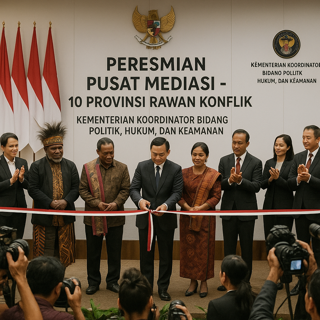 Pemerintah Resmikan Pusat Mediasi di 10 Provinsi Rawan Konflik
