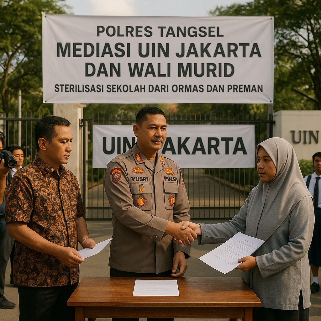 Polres Tangsel Mediasi UIN Jakarta dan Wali Murid, Tak Boleh Ada Ormas dan Preman di Sekolah
