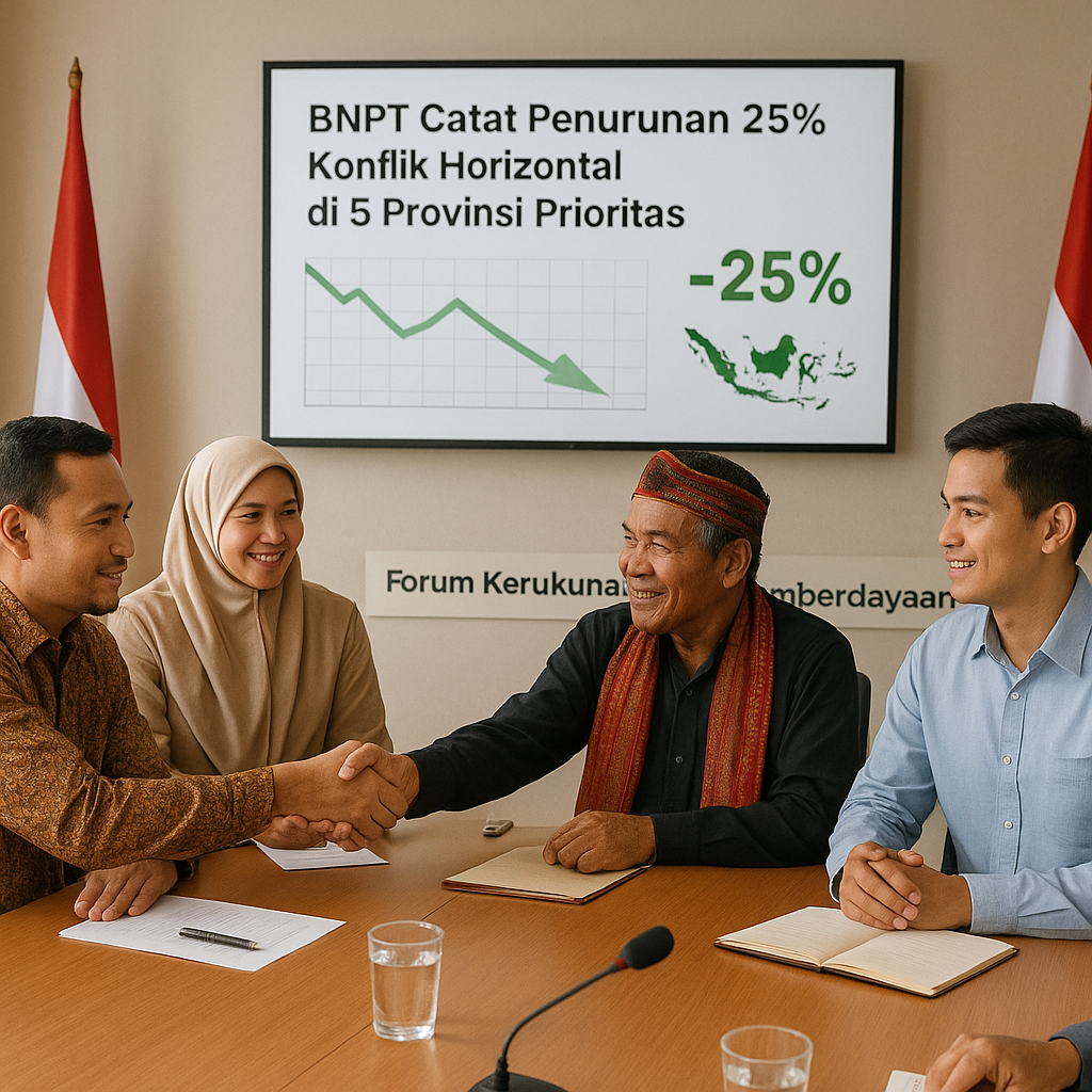 BNPT Catat Penurunan 25% Konflik Horizontal di 5 Provinsi Prioritas