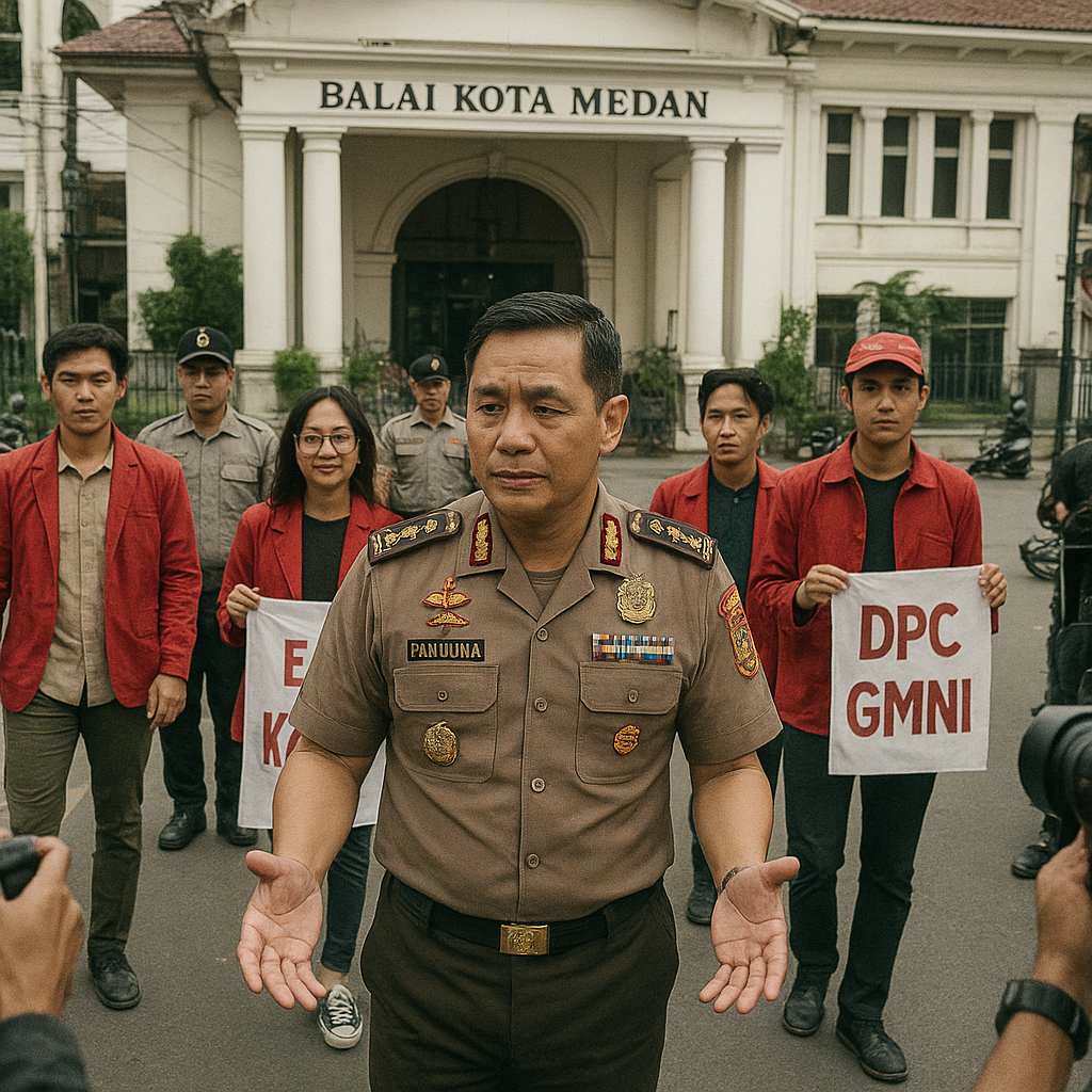 Kapolrestabes Medan Jadi Negosiator Aksi GMNI di Kantor Walikota, Massa Bubar Dengan Tertib