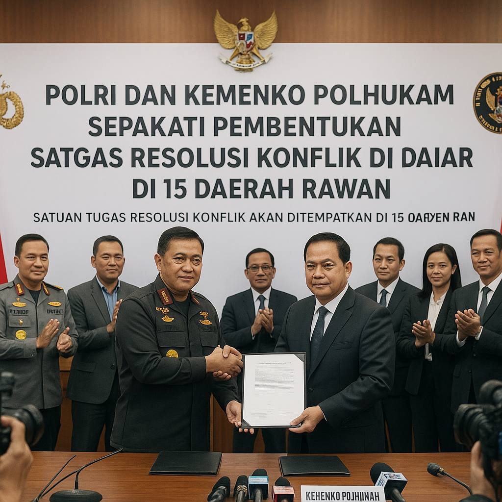 Polri dan Kemenko Polhukam Sepakati Pembentukan Satgas Resolusi Konflik di 15 Daerah Rawan