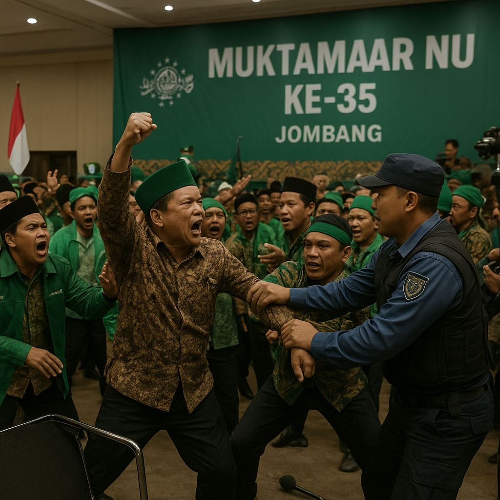 Kericuhan dan Adu Jotos Warna Muktamar NU di Jombang