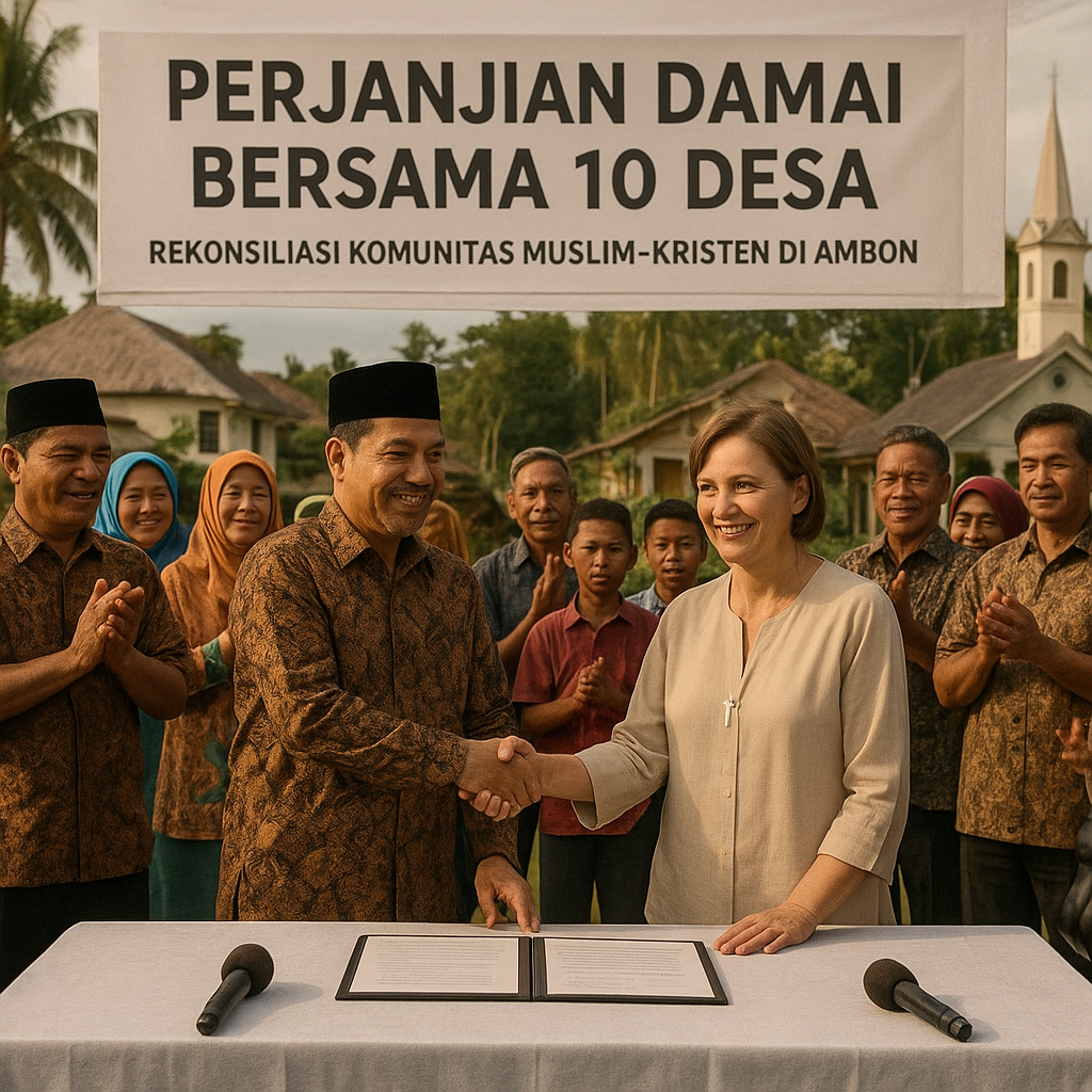 Rekonsiliasi Komunitas Muslim-Kristen di Ambon Hasilkan Perjanjian Damai Bersama 10 Desa