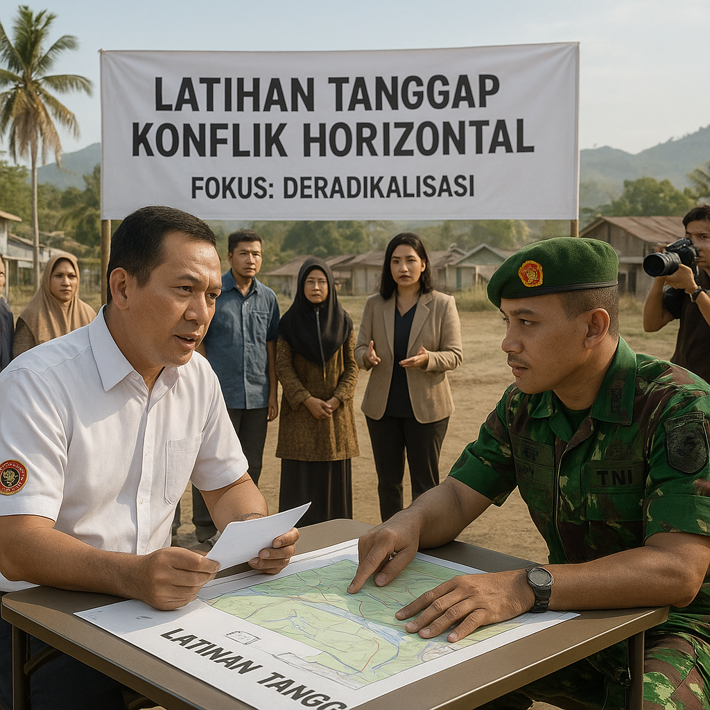 BNPT dan TNI Gelar Latihan Tanggap Konflik Horizontal di Poso dengan Fokus Deradikalisasi