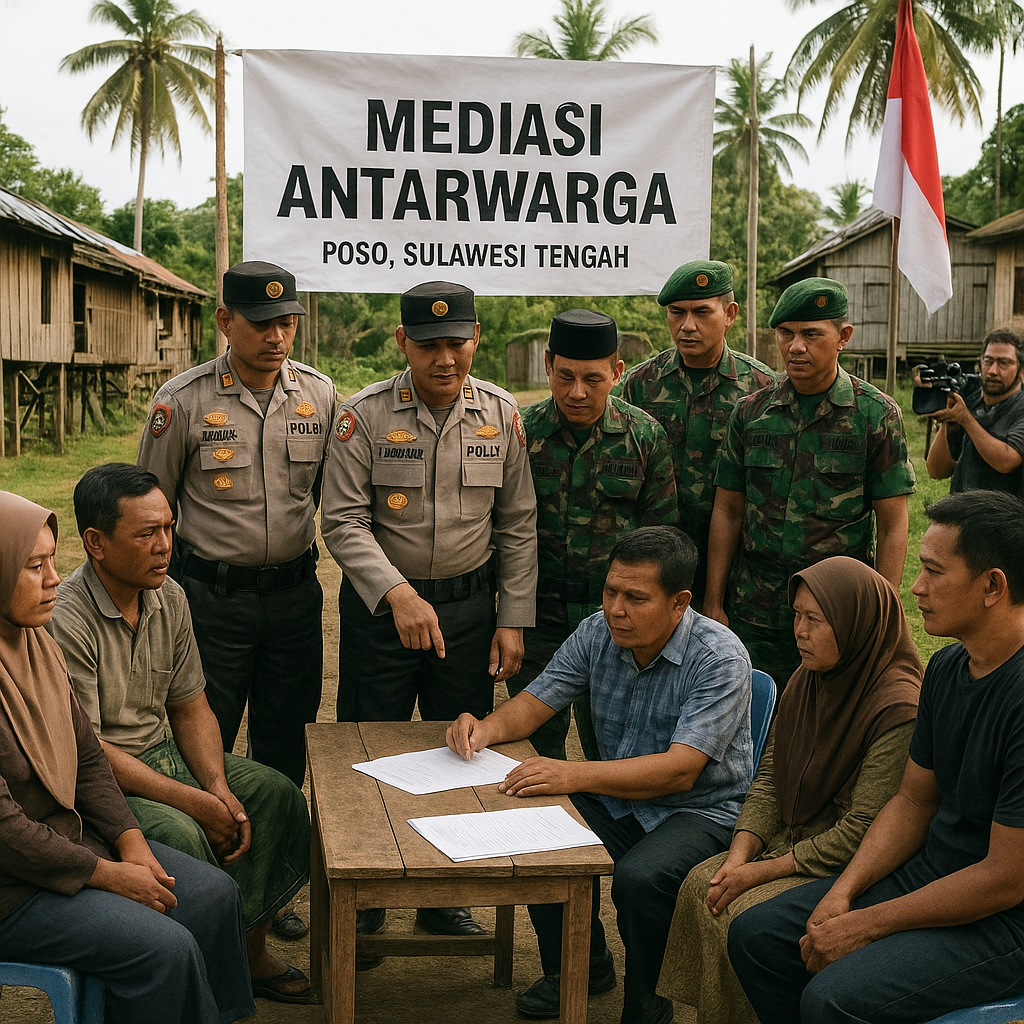 Polisi dan TNI Kawal Mediasi Antarwarga di Poso Pasca-Penembakan