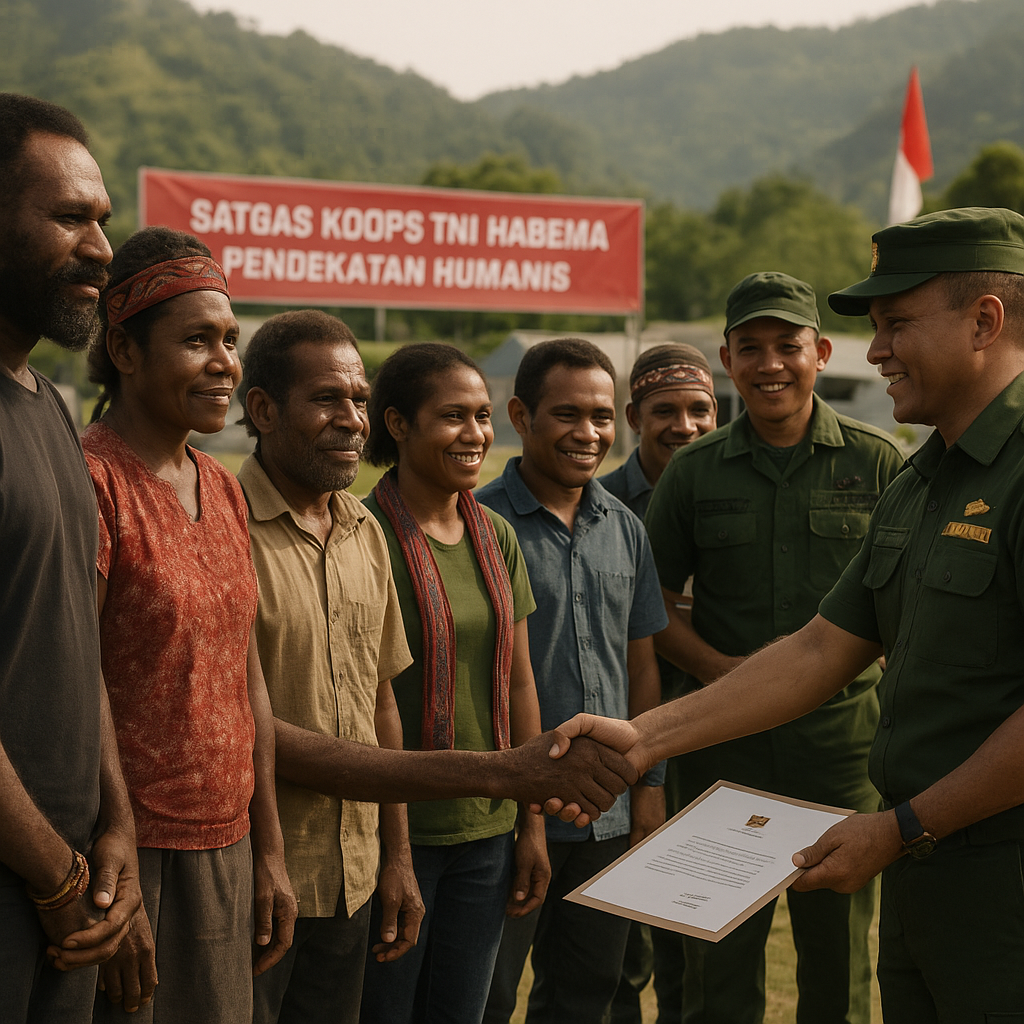 Dalam 2 Hari Berturut-turut, 6 Anggota OPM Resmi Memeluk NKRI Lewat Sentuhan Humanis Satgas Koops TNI Habema