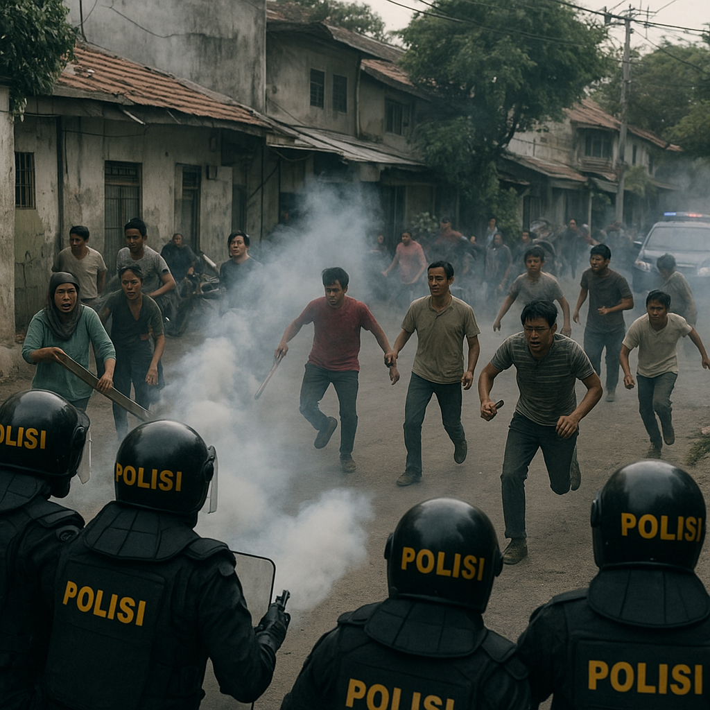 Bentrok Mencekam Antarwarga Makassar, Polisi Terjunkan Gas Air Mata dan Patroli Pengamanan