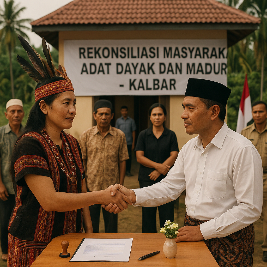 Masyarakat Adat Dayak dan Madura di Kalbar Sepakati Rekonsiliasi Pasca Konflik Lahan