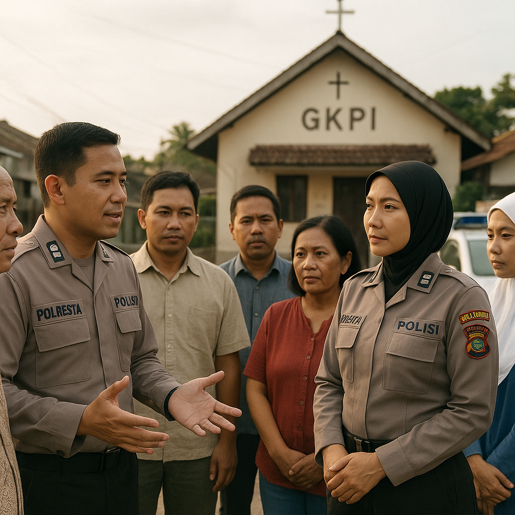 Polisi Amankan Situasi Usai Gesekan Warga dan Jemaat GKPI di Rajeg, Fokus pada Pendekatan Persuasi
