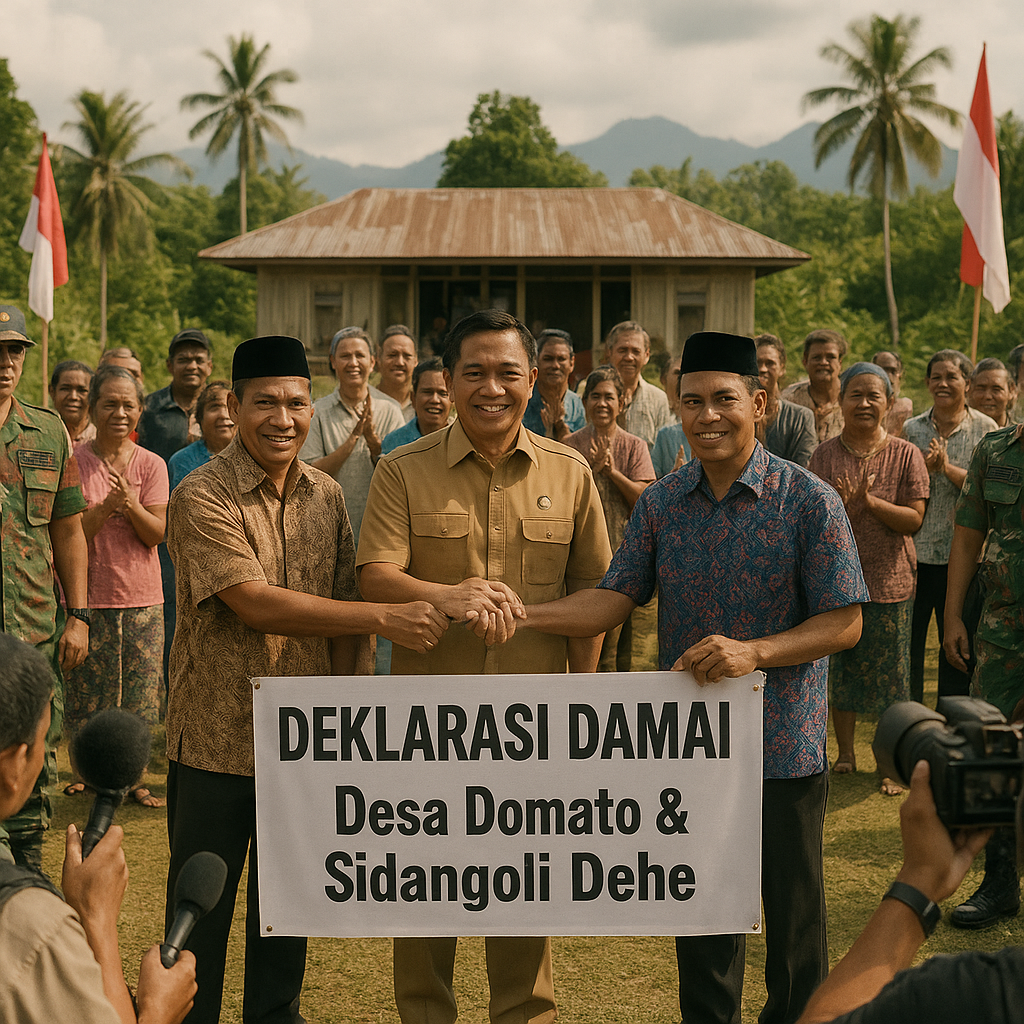 Usai Perselisihan, Warga Domato dan Sidangoli Dehe di Halmahera Barat Sepakat Berdamai