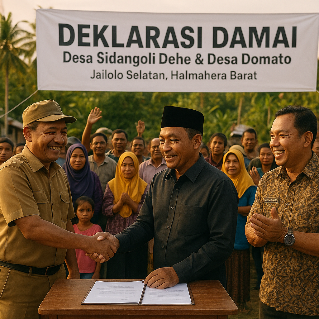 Konflik Warga Dua Desa di Jailolo Selatan Berakhir, James Uang Apresiasi Deklarasi Damai