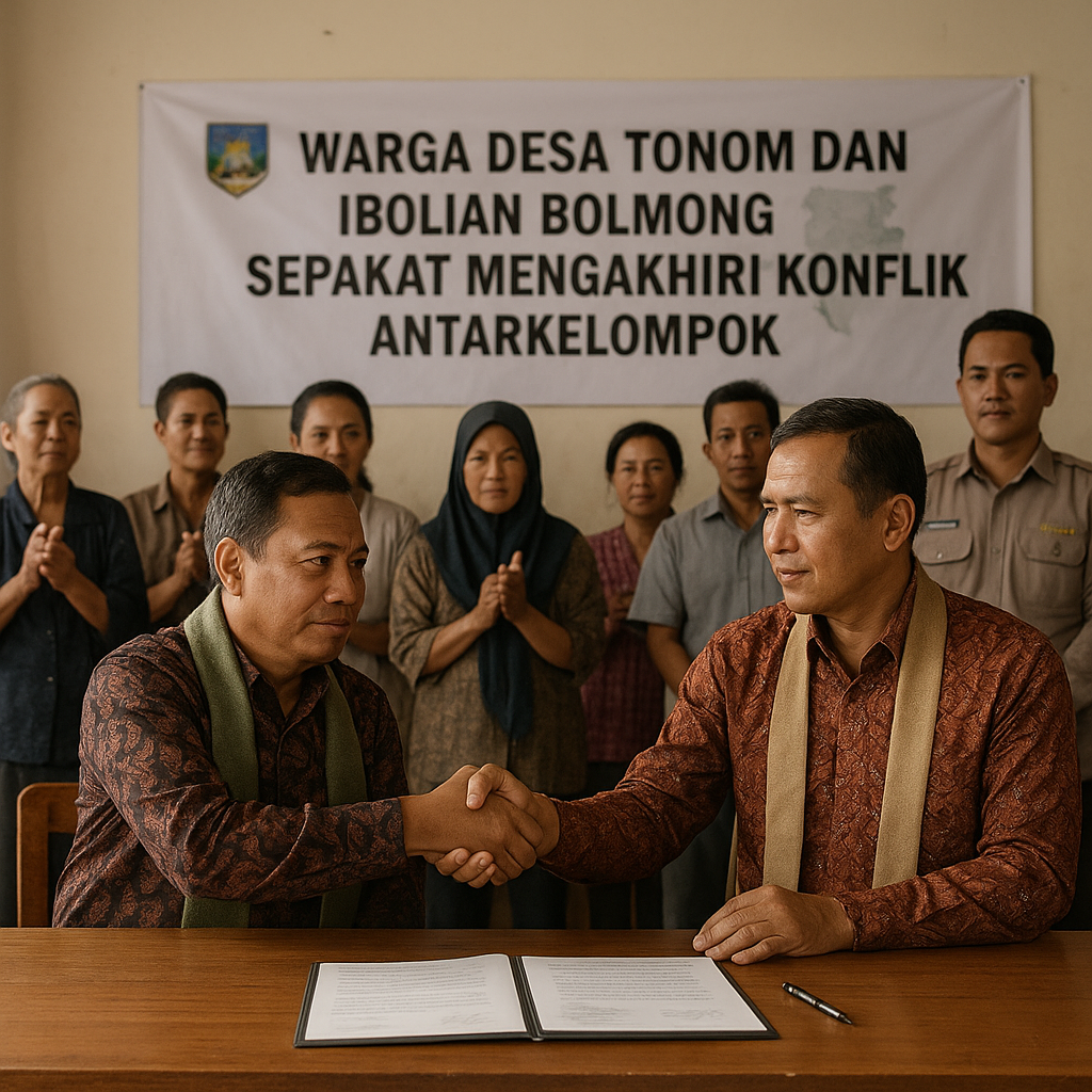 Warga Desa Tonom dan Ibolian Bolmong Sepakat Mengakhiri Konflik Antarkelompok