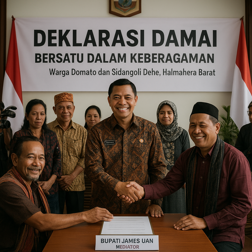 Warga Domato dan Sidangoli Dehe di Halmahera Barat Sepakat Berdamai