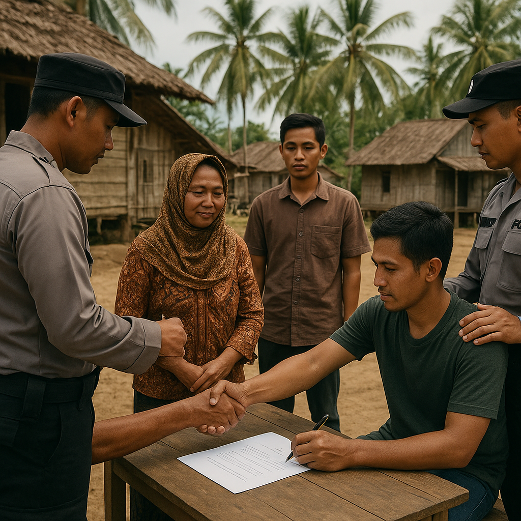 Selesaikan Selisih Paham Warga Melalui Mediasi, Personel Polsek Momunu Redam Konflik di Desa Pomayagon
