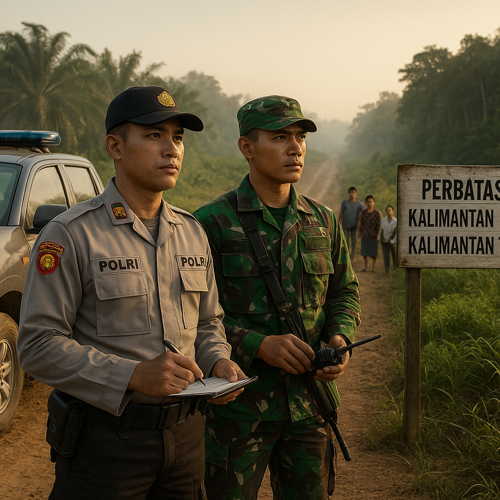 Polri dan TNI Perkuat Patroli Sinergi di Perbatasan Kalimantan untuk Cegah Konflik Antar Etnis