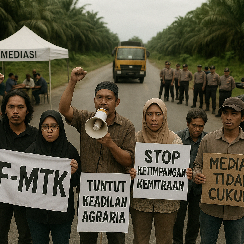 Aksi F-MTK Berlanjut Meski Mediasi Digelar, Sinyal Kegagalan Resolusi Konflik Agraria di Pelalawan