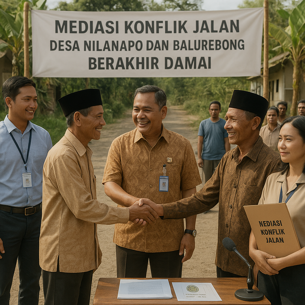 Mediasi Konflik Jalan Desa Nilanapo dan Balurebong Berakhir Damai, Wabup Nasir Tekankan Komunikasi dan Kebersamaan