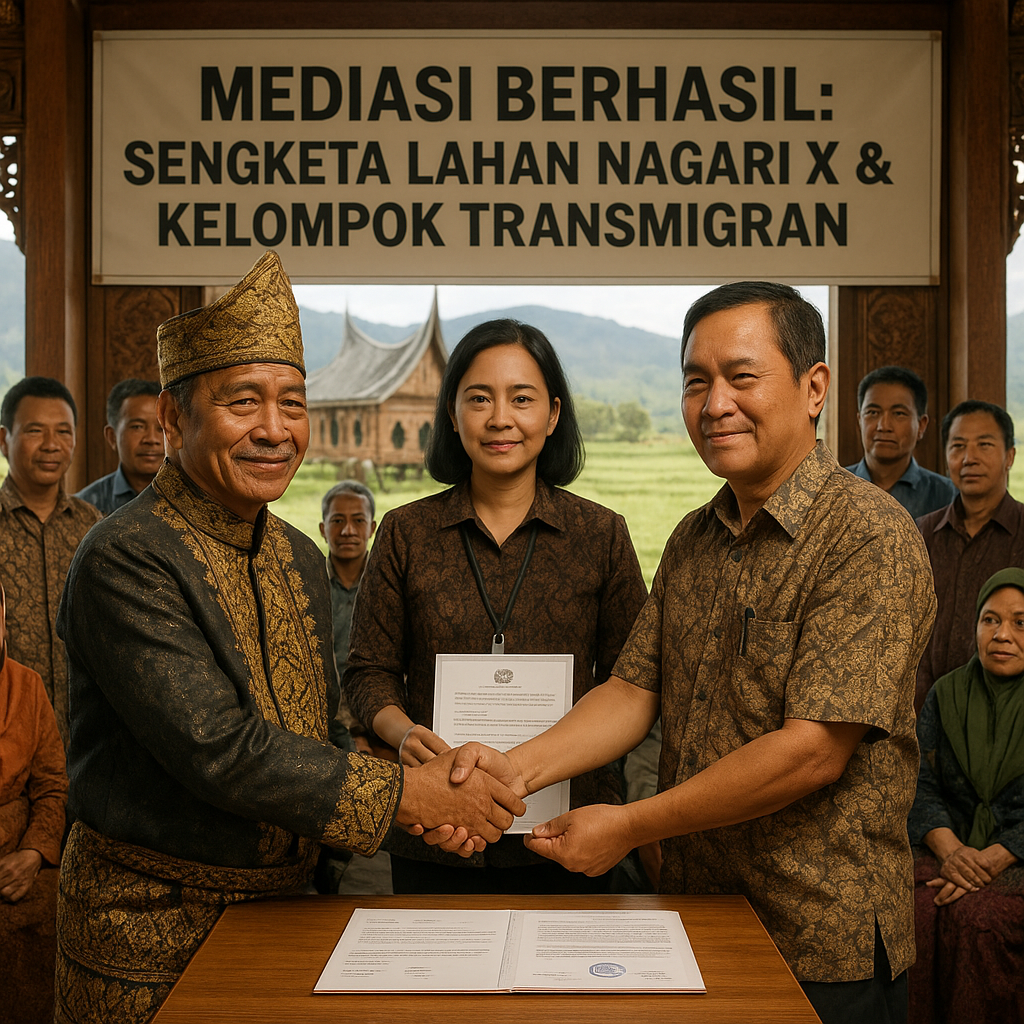 Mediasi Berhasil Akhiri Sengketa Lahan Antar-Kelompok di Sumatera Barat: Model Kolaborasi Adat dan Pemerintah
