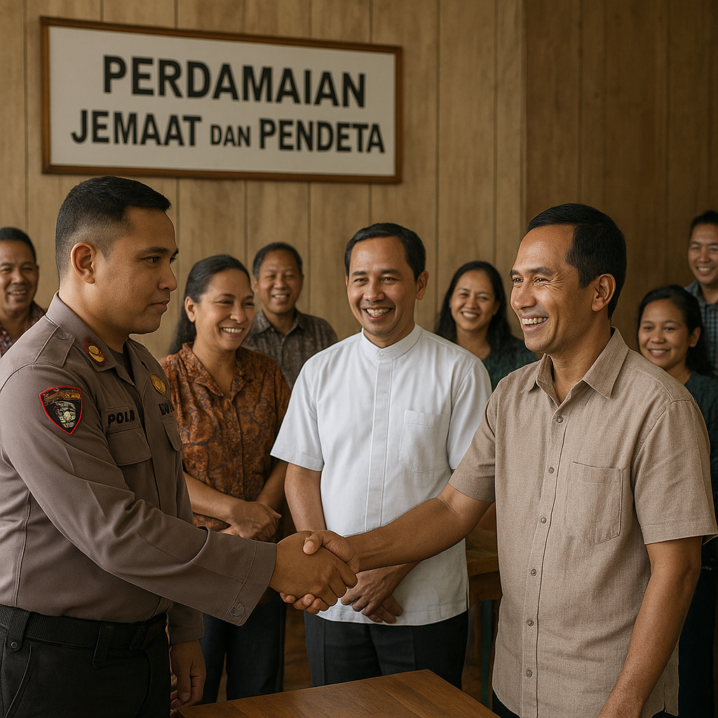 Kapolsek Pamona Utara Fasilitasi Perdamaian Jemaat dan Pendeta Terkait Sengketa Pastori GPT Kristus Ajaib