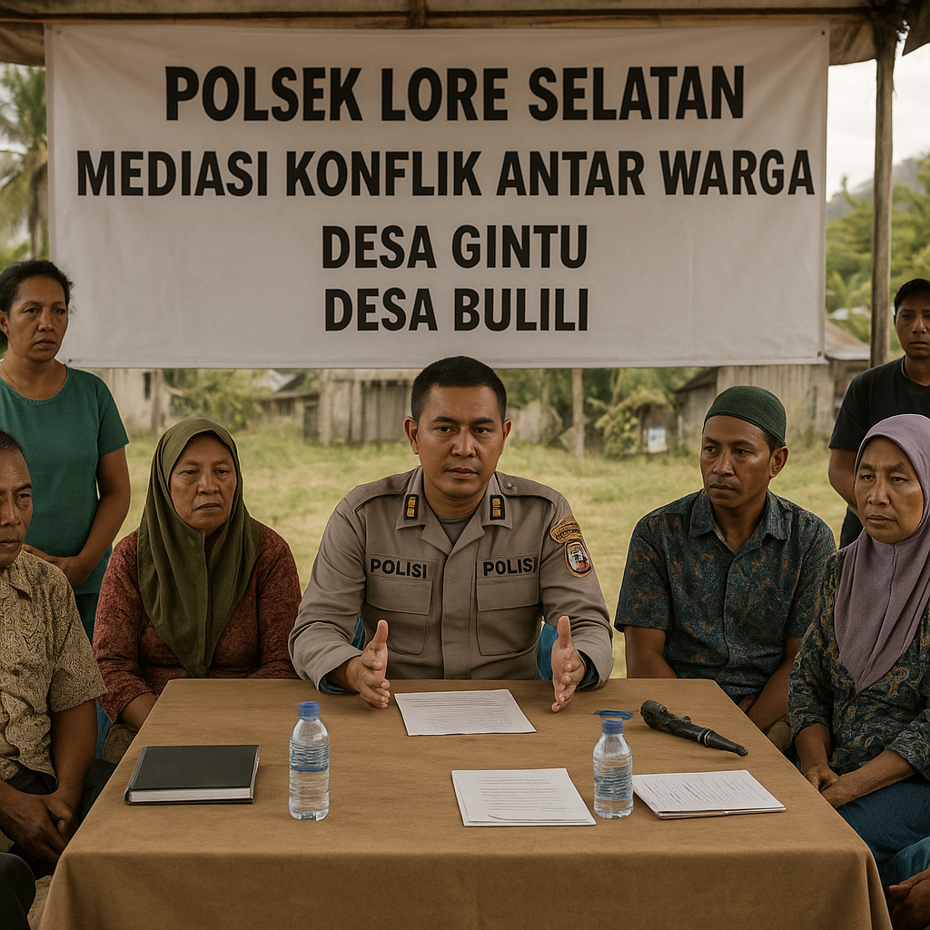 Polsek Lore Selatan Fasilitasi Mediasi Dugaan Penganiayaan Antar Warga Desa