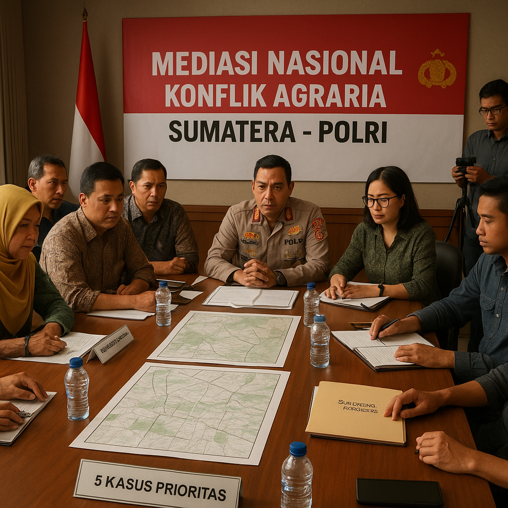 Polri Gelar Mediasi Nasional untuk Konflik Agraria di Sumatera, Targetkan Penyelesaian 5 Kasus Prioritas