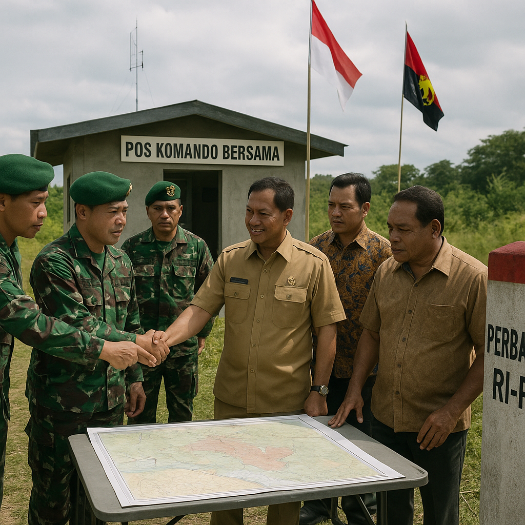 Kolaborasi TNI-Pemda Bangun Pos Komando Bersama di Perbatasan RI-PNG untuk Antisipasi Konflik Lintas Batas