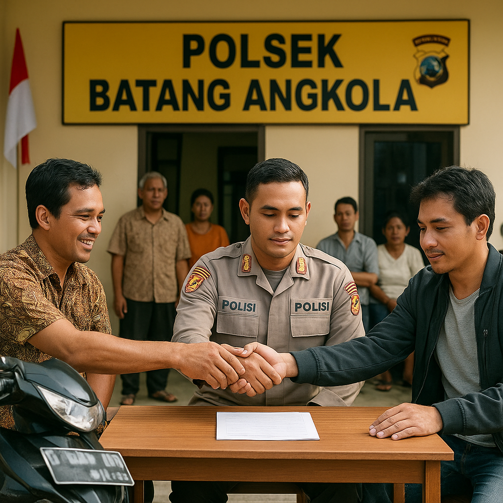 Polsek Batang Angkola Mediasi Dugaan Pencurian Sepeda Motor, Berakhir Damai
