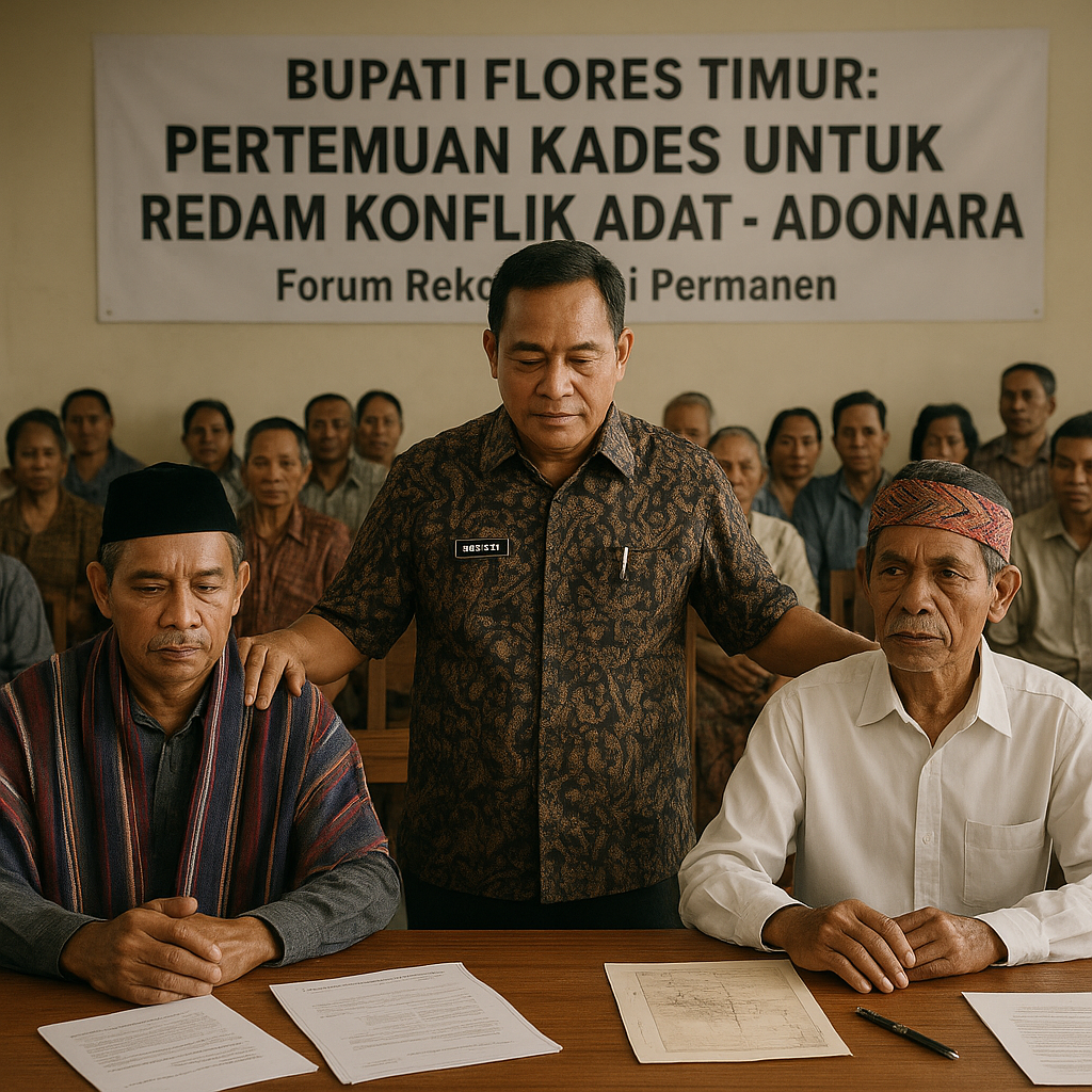 Bupati Flores Timur Pertemukan Dua Kades untuk Redam Konflik di Adonara
