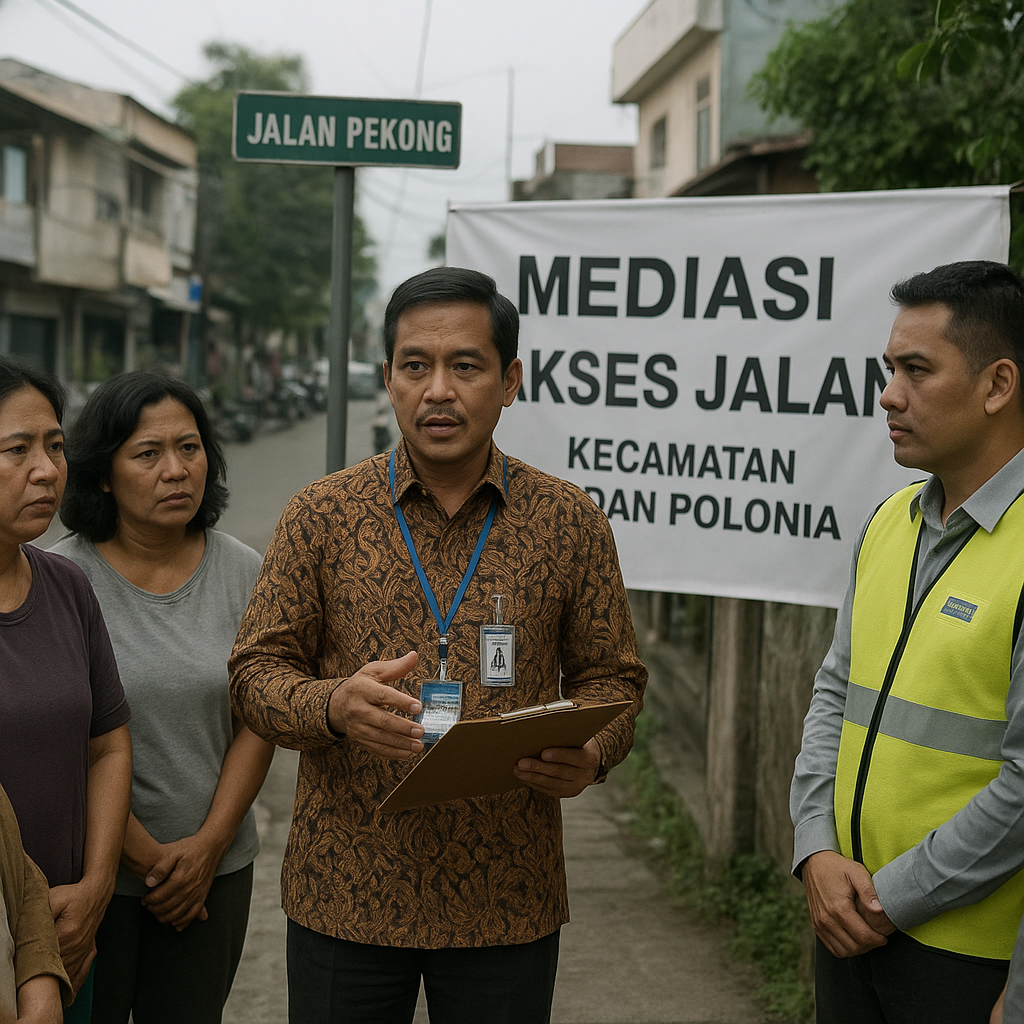 Camat Medan Polonia Turun Tangan, Sengketa Akses Jalan Pekong Dimediasi