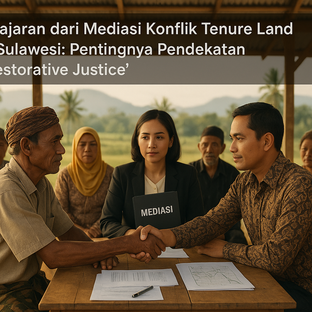 Pelajaran dari Mediasi Konflik Tenure Land di Sulawesi: Pentingnya Pendekatan 'Restorative Justice'