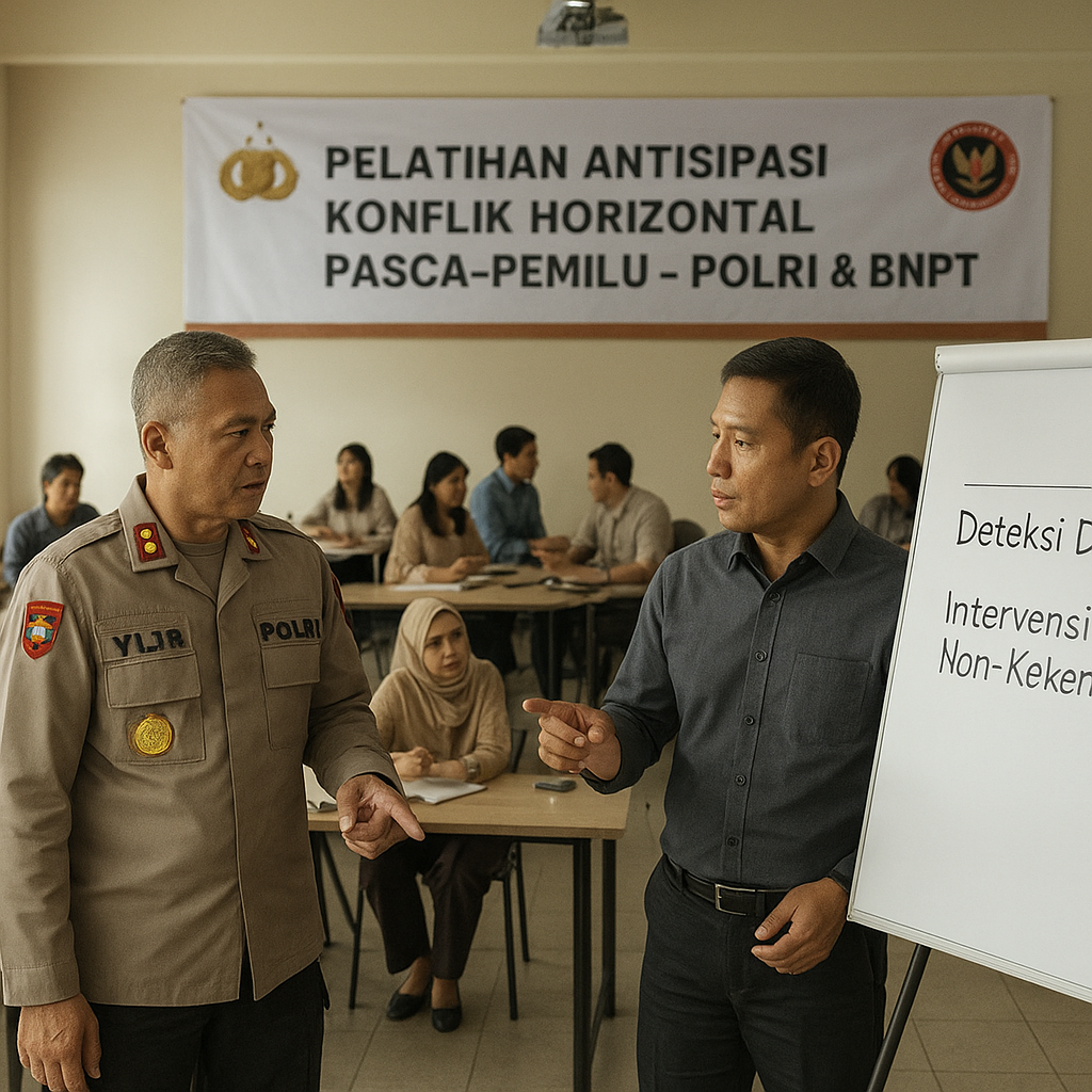 Polri dan BNPT Gelar Pelatihan Bersama untuk Antisipasi Konflik Horizontal di Daerah Rawan Pemilu